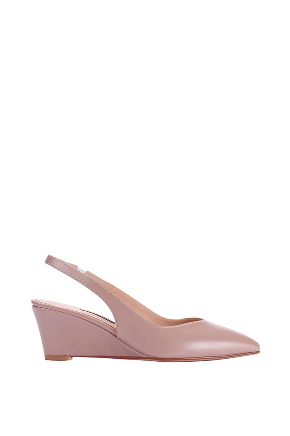 'Fanom' Nude Wedge Sling Back Court Shoe