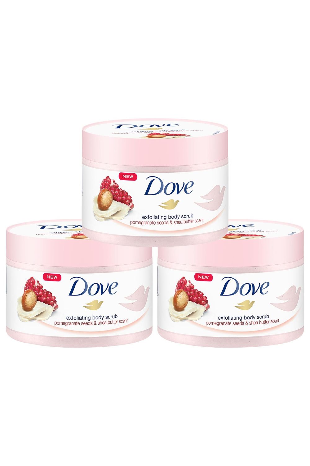 Exfoliating 'Body Scrub' with Pomegranate Seeds 225ml, 3pk