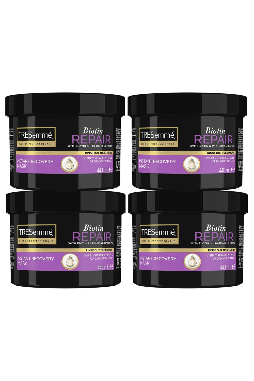 Biotin Repair Instant 'Recovery Mask' with Biotin & Pro-bond, 4 Pack of 440ml