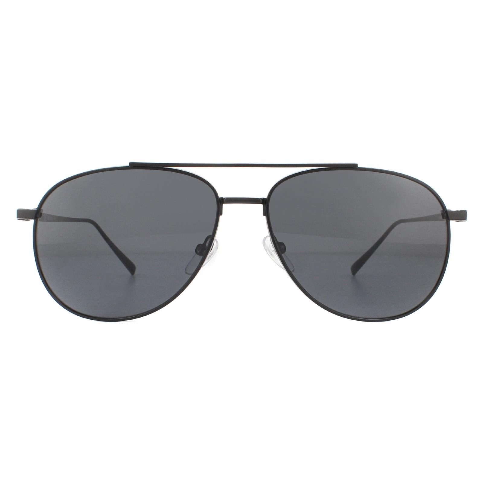 Aviator Matte Black Grey Sunglasses