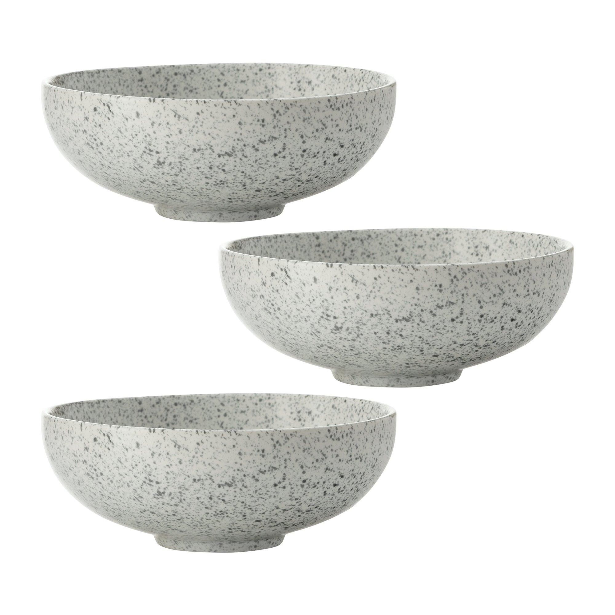 Caviar Speckle 3-Piece Coupe Bowl Set