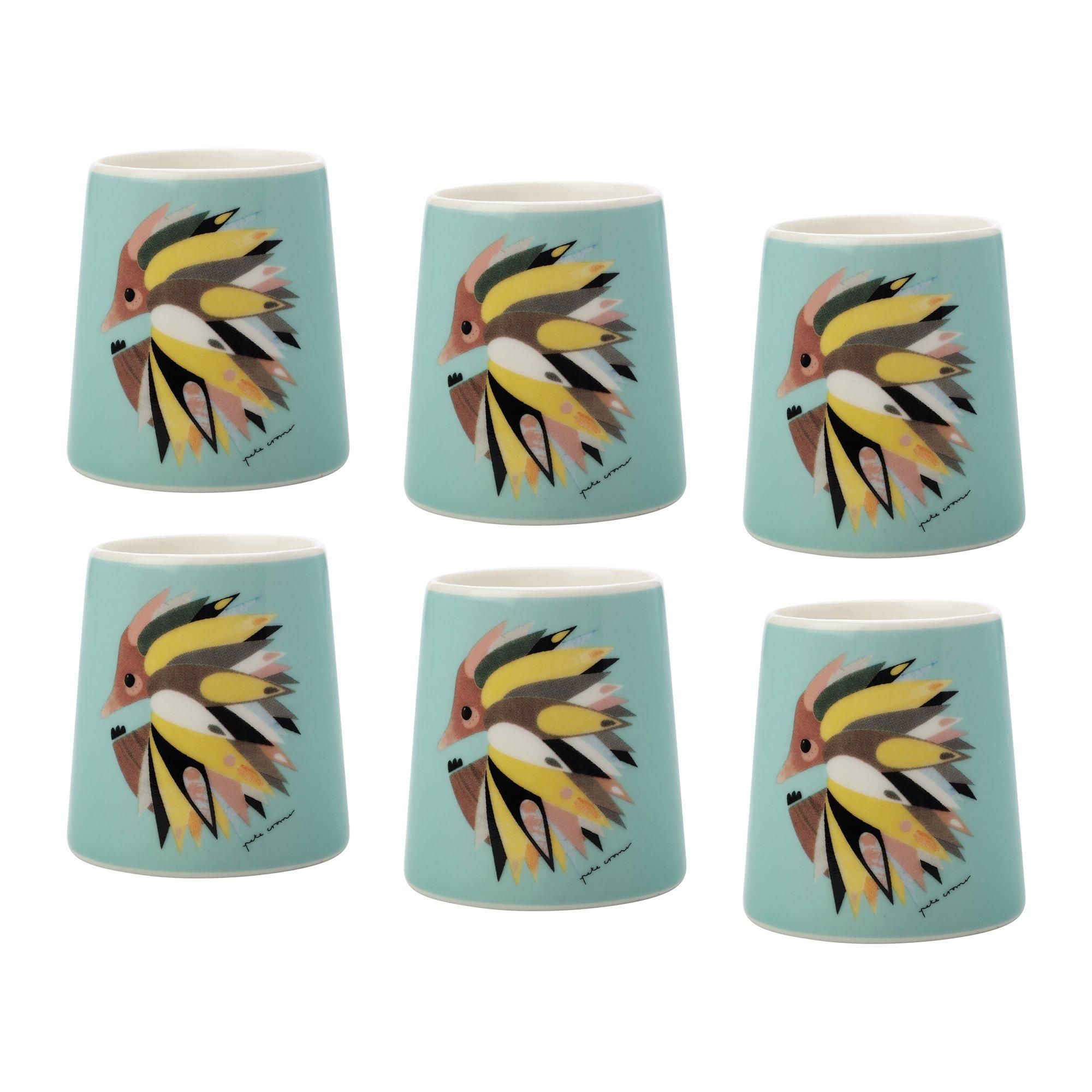 Set of 6 Pete Cromer Echidna Egg Cups