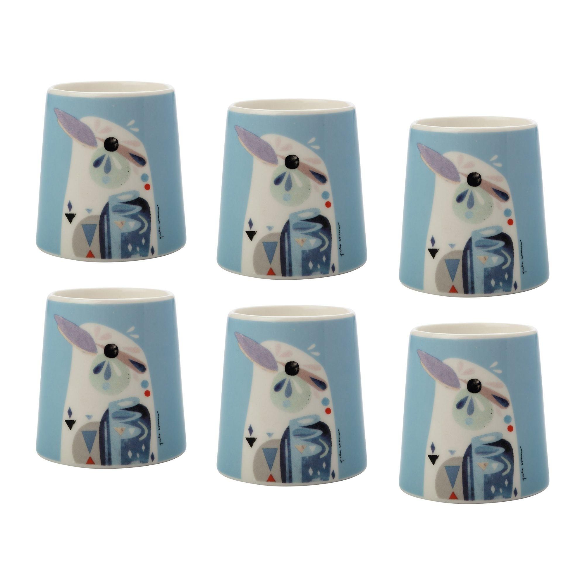 Set of 6 Pete Cromer Kookaburra Egg Cups
