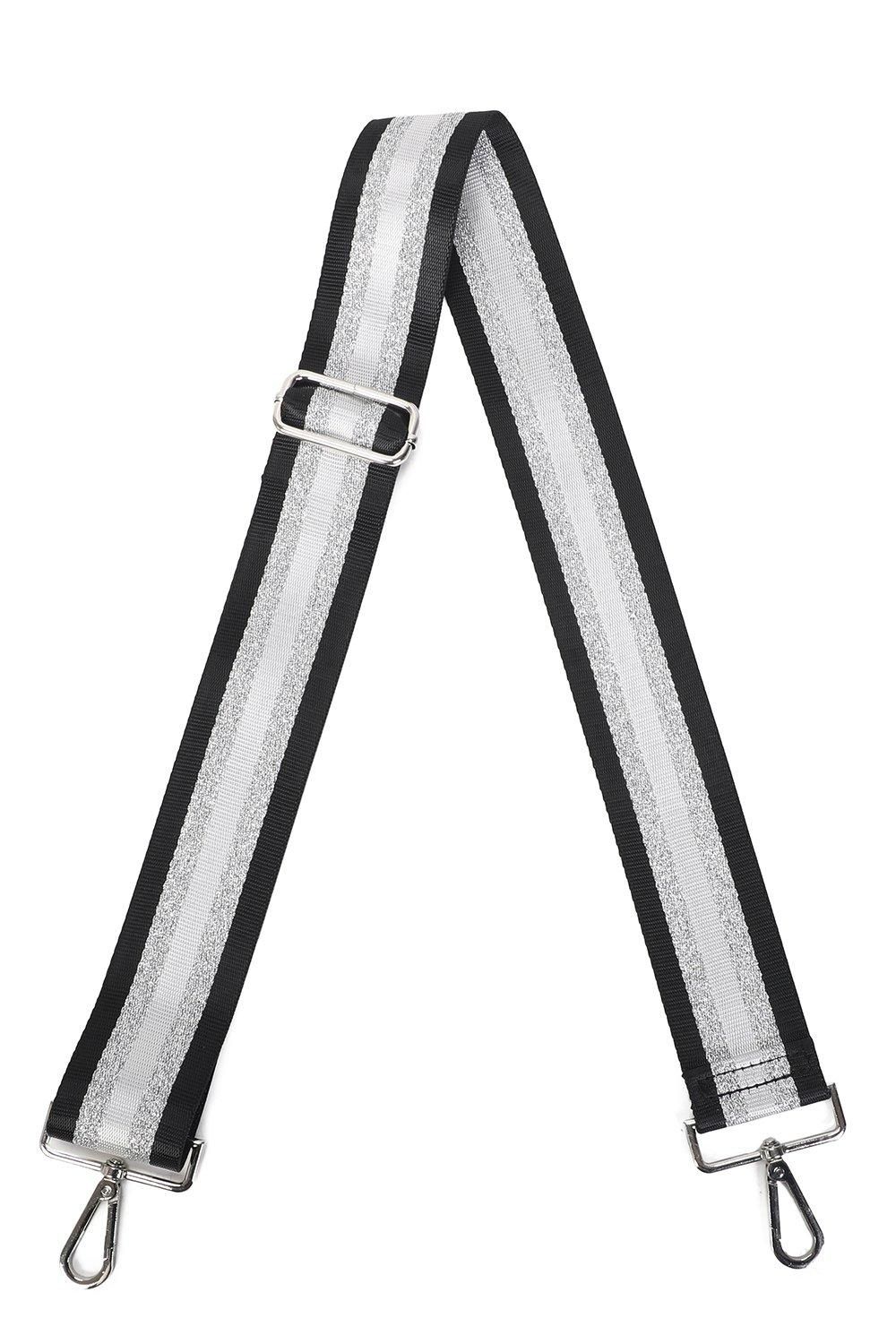 Three-Tone Silver Sparkle Canvas Adjustable Strap