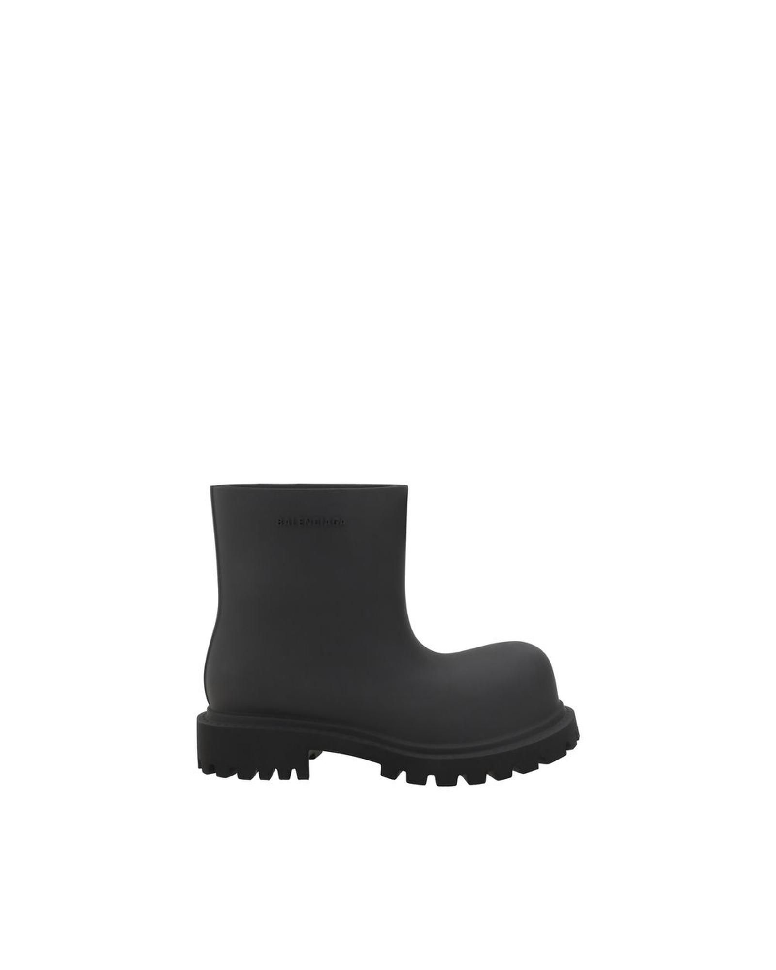 Rubber Rain Boots Cropped Style- Black