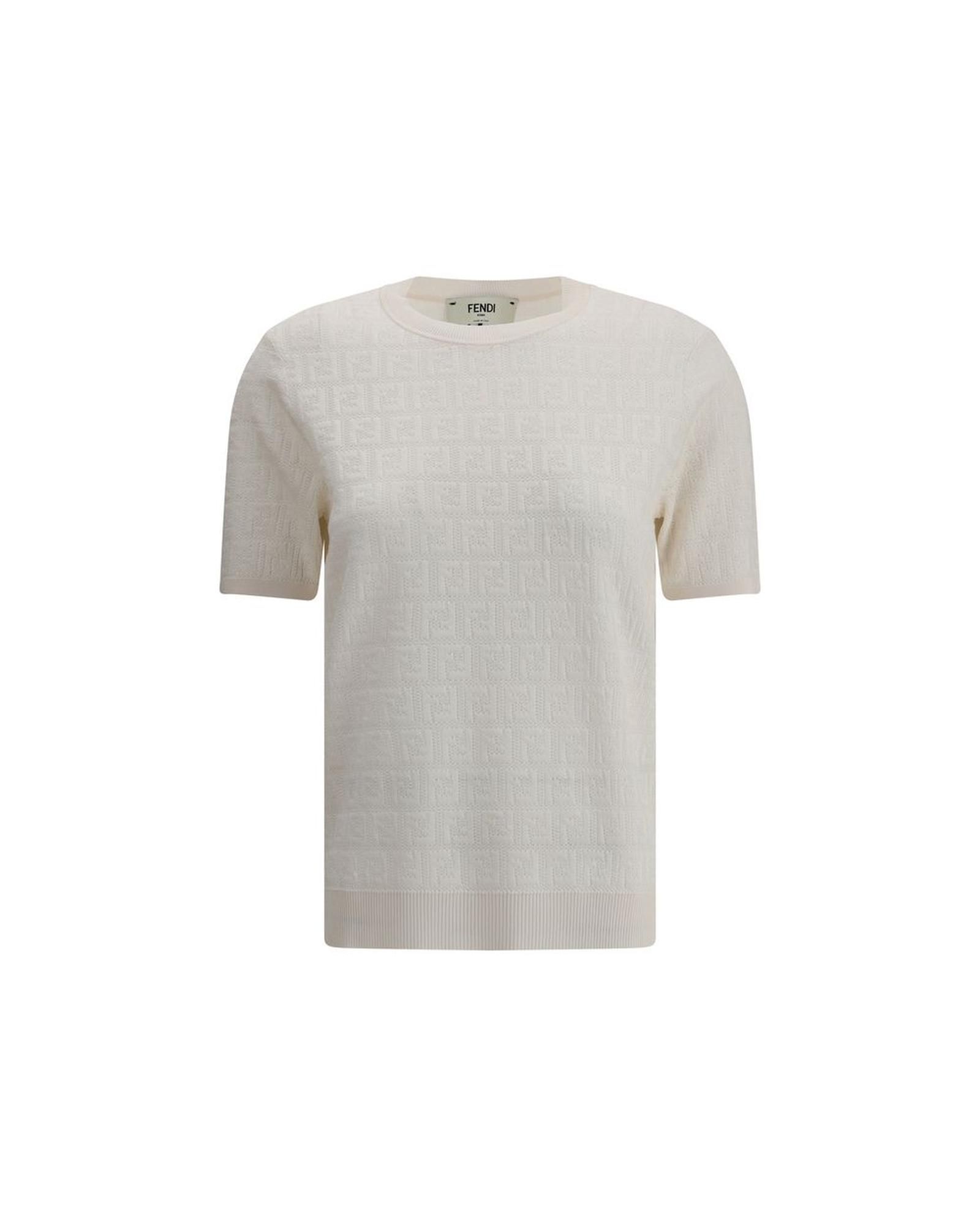 FF Knit Top Short Sleeve Cotton- White T-Shirts