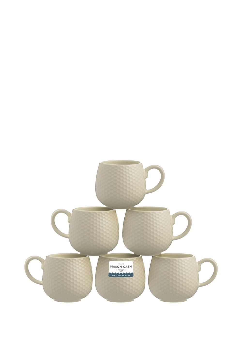 Embossed Honeycomb Set of 6 Mugs Cream