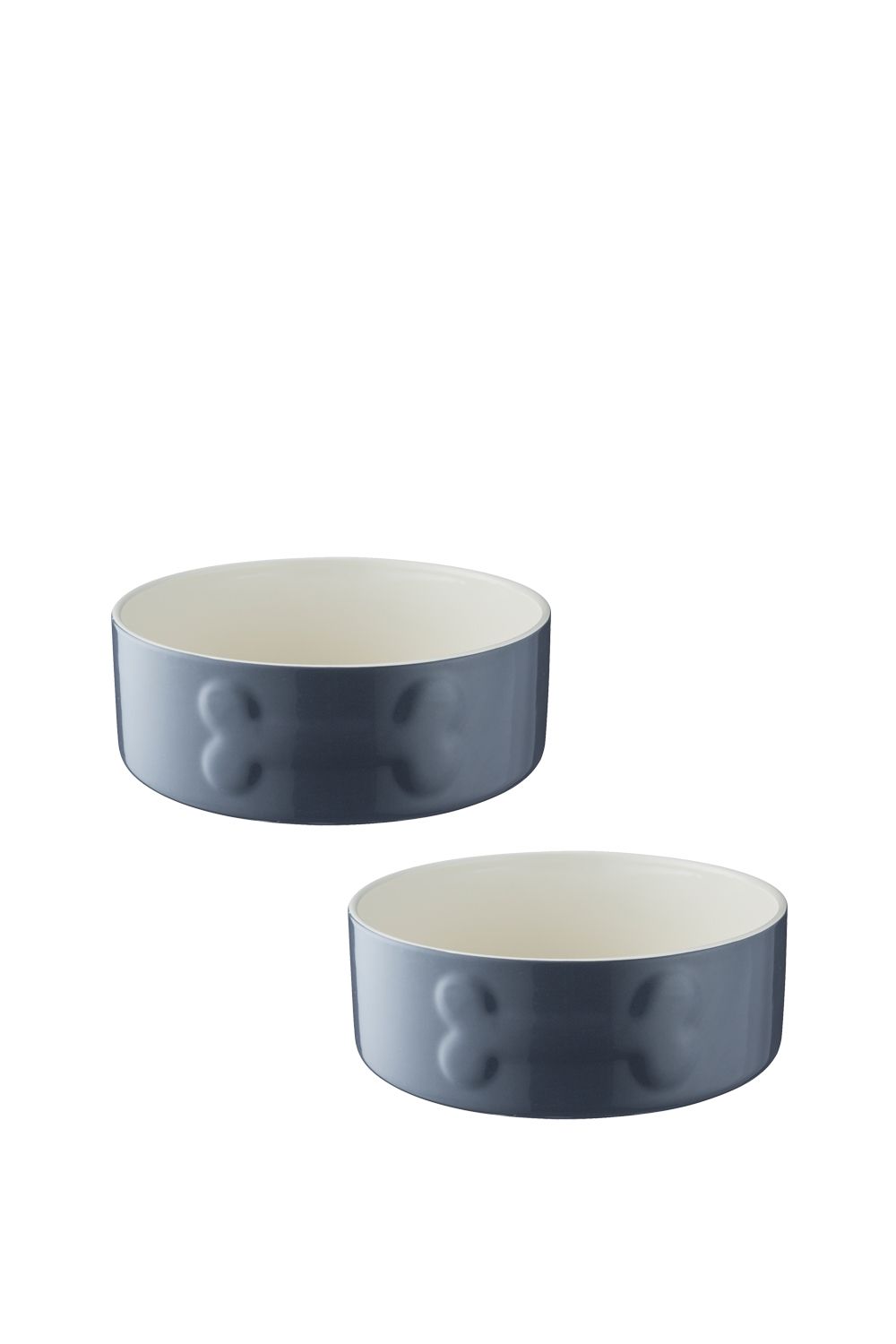 2 Pack Colour Mix Grey Dog Bowl