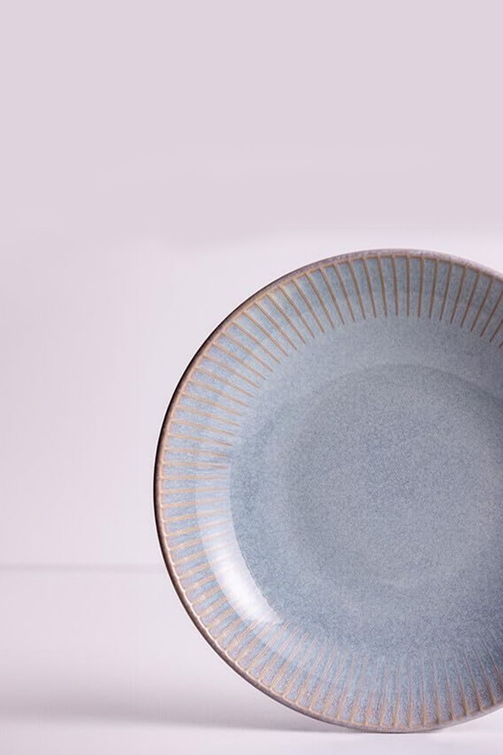 Set of 4 Reactive Linear Pasta Bowl 23cm Grey