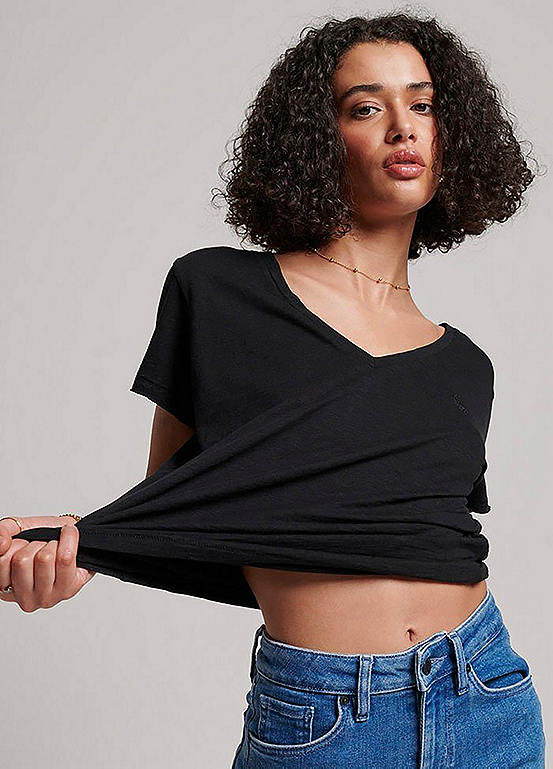Superdry Studios Slub Embroidered V-Neck T-Shirt