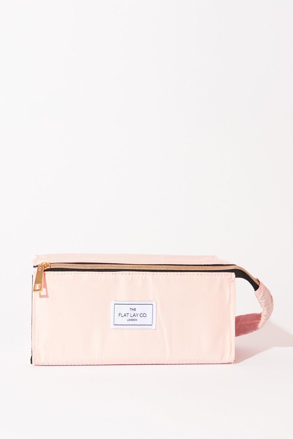 Blush Pink Open Flat Makeup Box Bag