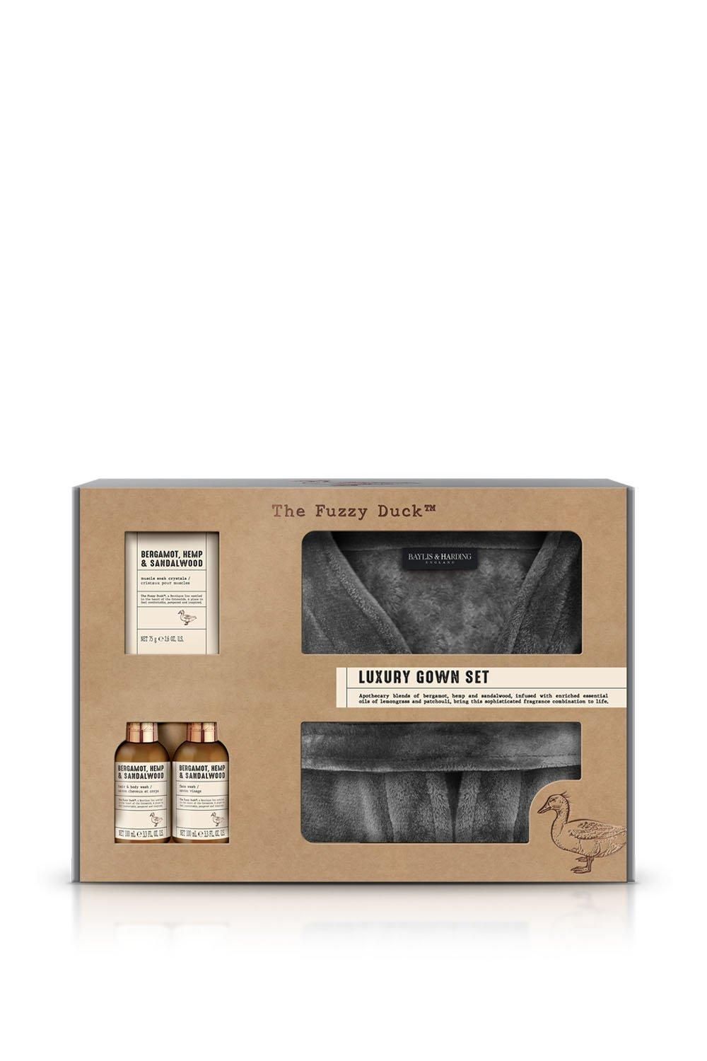 The Fuzzy Duck Bergamot, Hemp & Sandalwood Men's Luxury Gown Gift Set