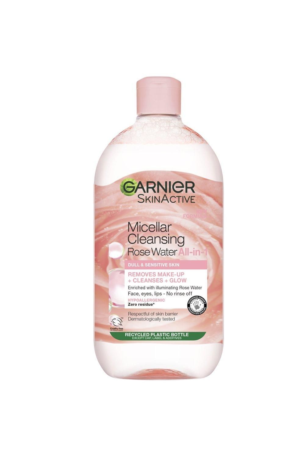 Micellar Rose Water Facial Cleanser For Dull Skin 700ml, Cleanse & Glow