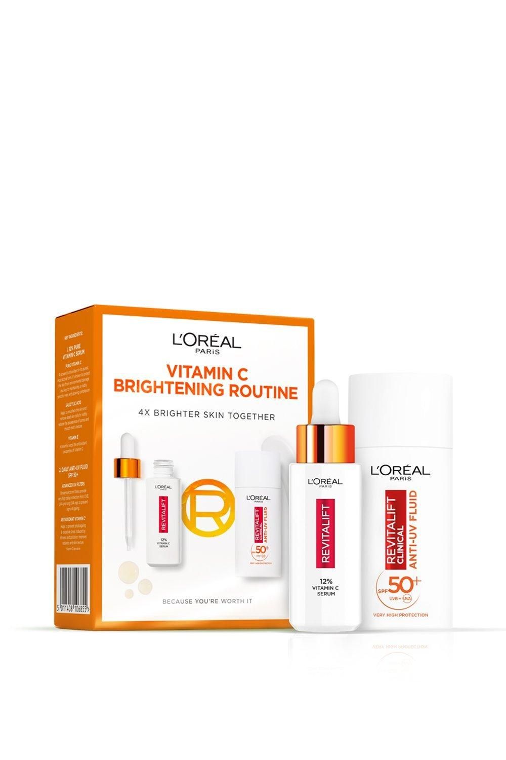 Revitalift Clinical 12% Pure Vitamin C Serum & SPF 50+ Invisible Fluid; Duo for Face