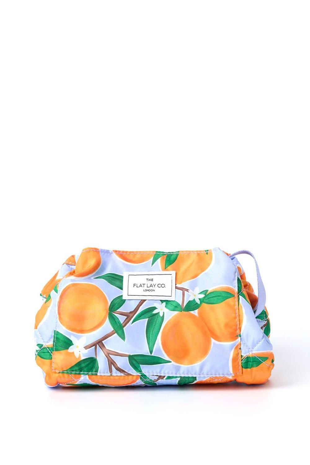 The Flat Lay Co. Drawstring Makeup Bag in Mediterranean Oranges