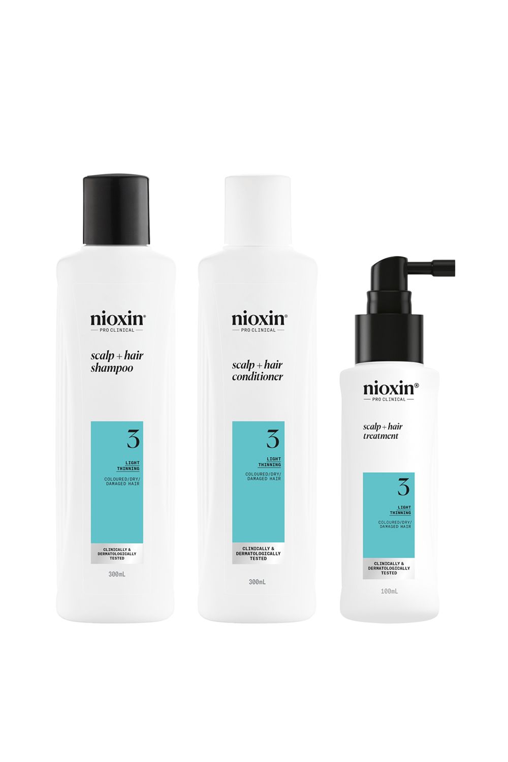 Scalp + Hair Thickening System 3 for Coloured, Dry and Damaged Hair with Light Thinning, Loyalty Kit